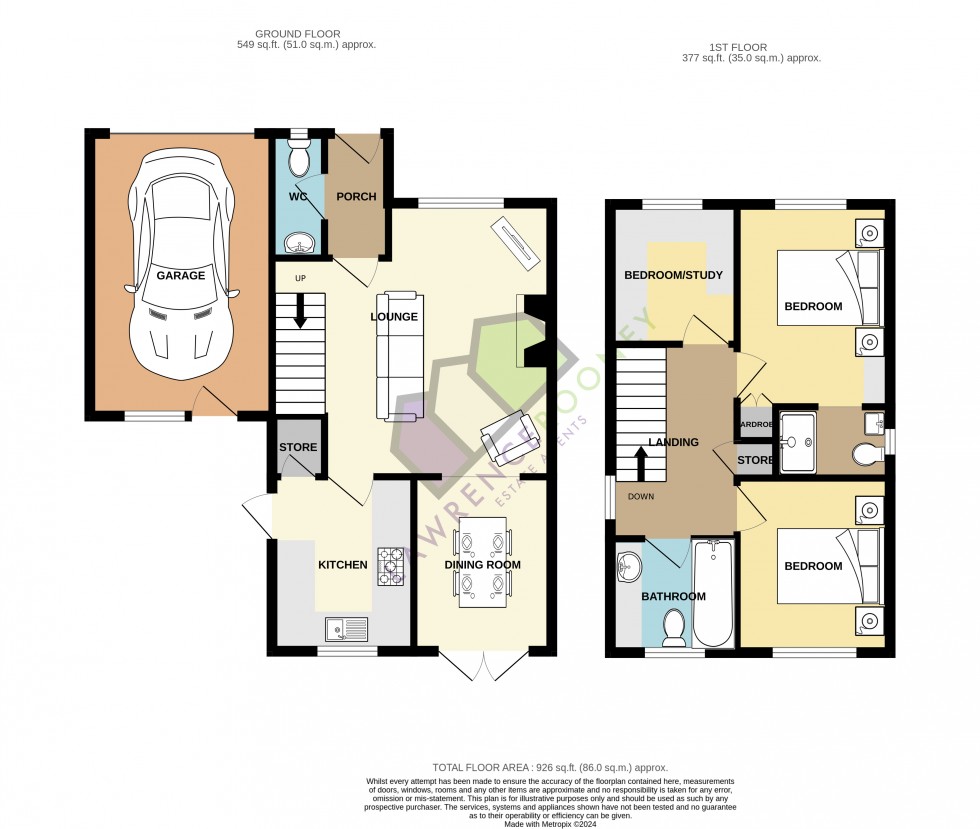 Floorplan for Aspendale Close, Longton, Preston, Lancashire