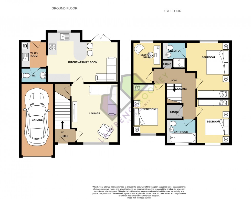 Floorplan for Sibley Drive, Penwortham, Preston, Lancashire