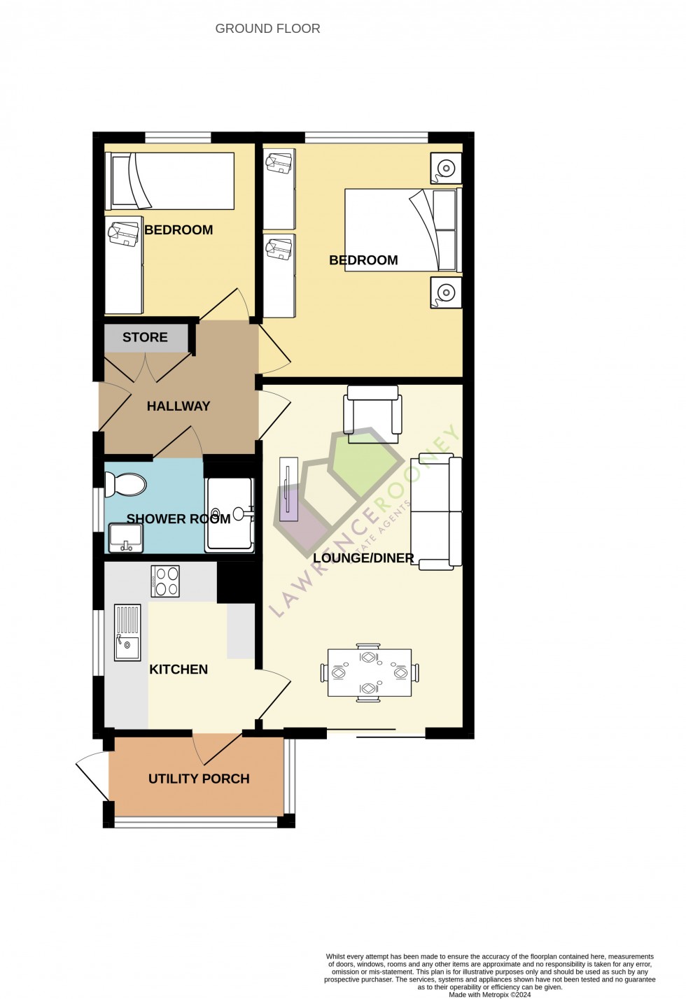 Floorplan for Cockersand Avenue, Hutton, Preston, Lancashire