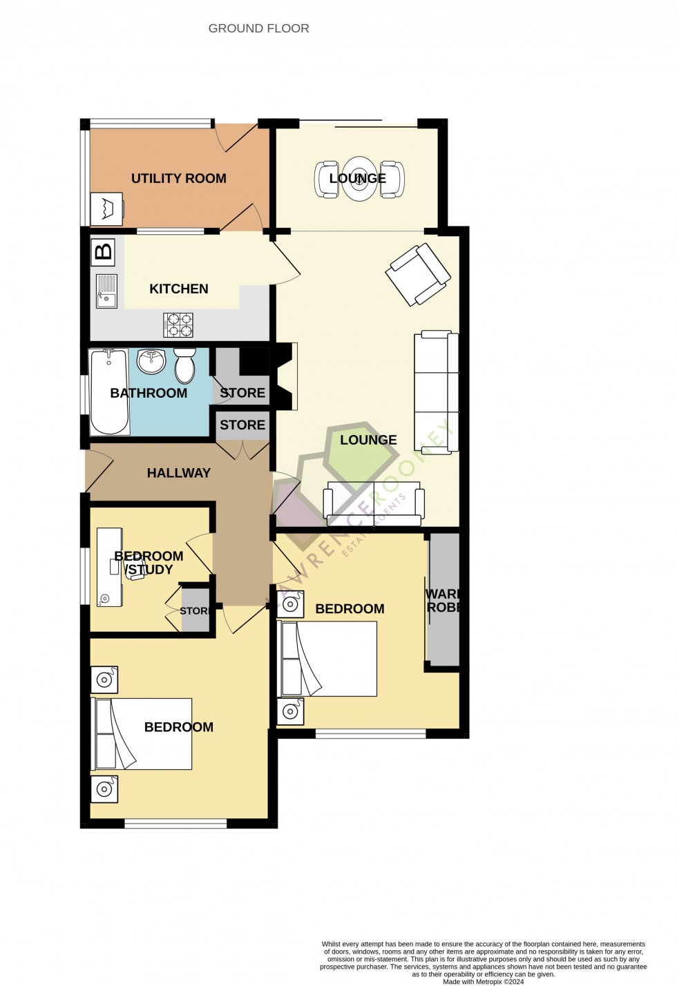 Floorplan for Crossfield, Hutton, Preston, Lancashire